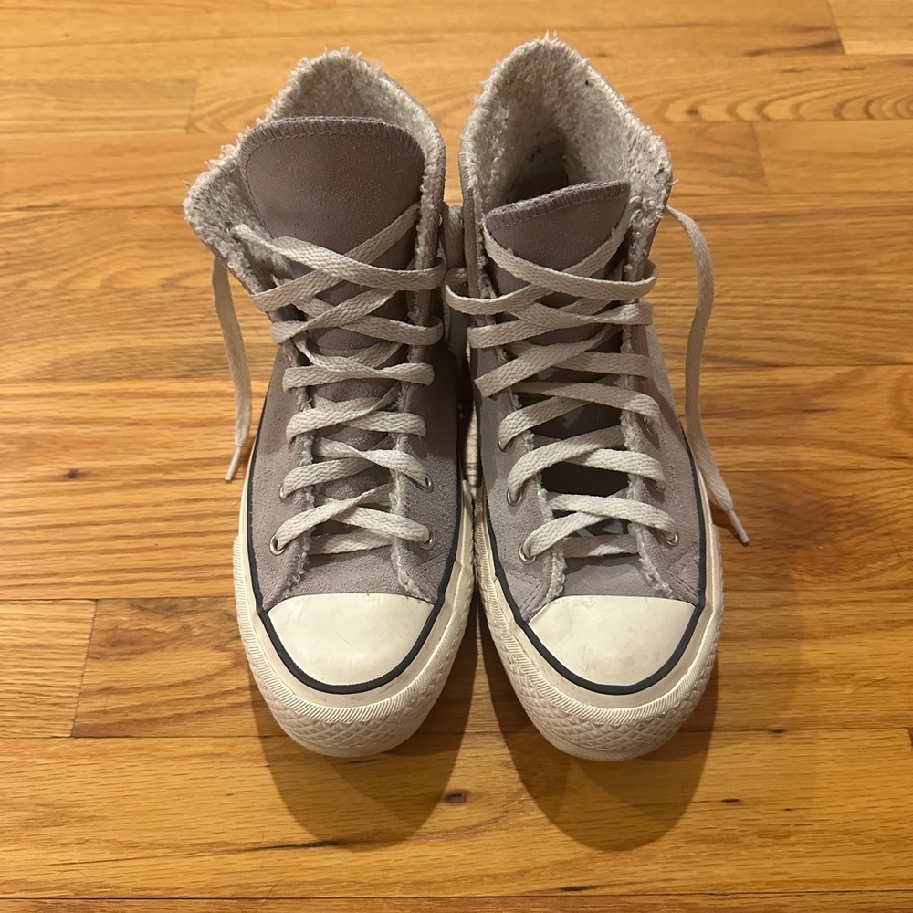 Converse Platform Suede Fluffy Lined High Tops